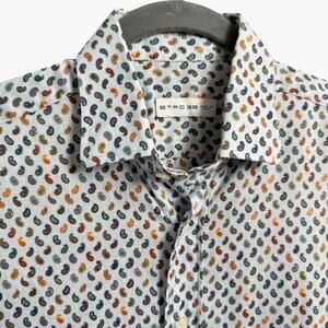 ETRO Milano Mens Paisley Button Down Shirt S 100% Cotton Made Italy Multicolor